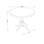 East West Furniture Dinette Set Consists of a Round Kitchen Table and Upholstered Chairs, Linen White (Pieces Options)