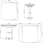 Somette Contemporary Extendable White Glass Dining Table