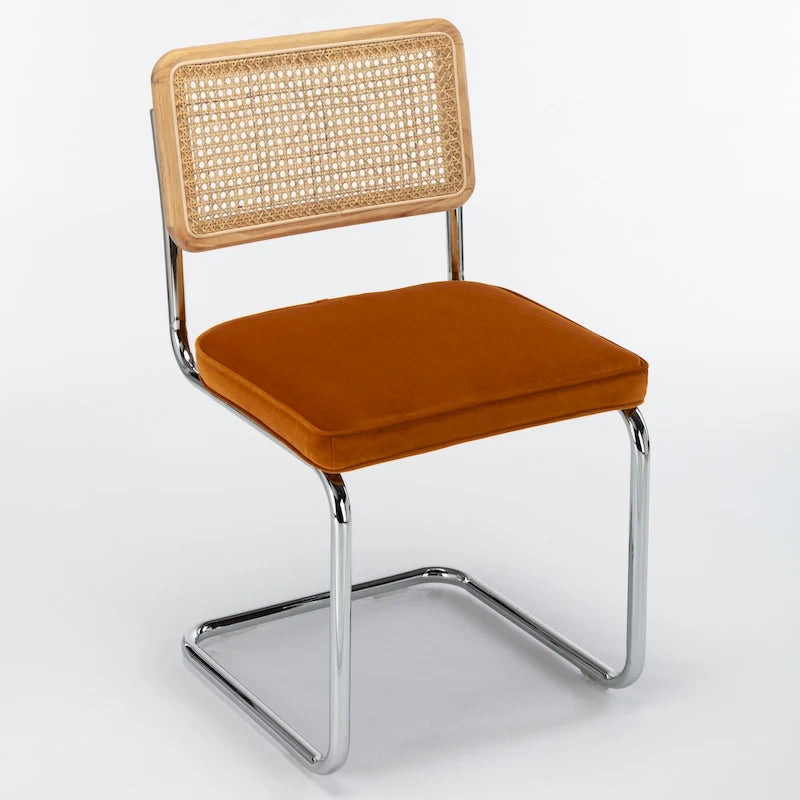 Latham Cane Back Velvet Side Chair (Set of 2)