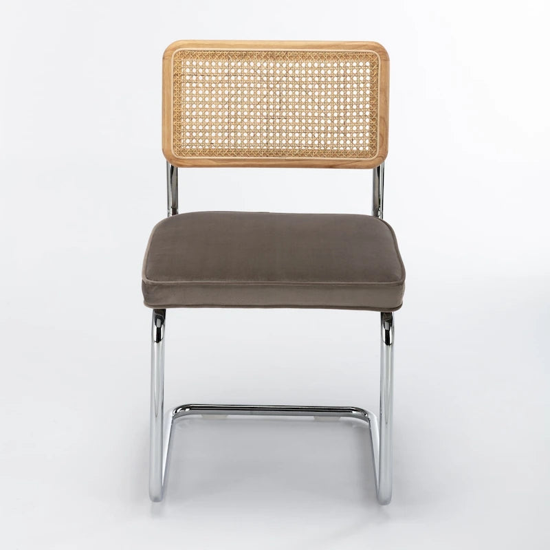 Latham Cane Back Velvet Side Chair (Set of 2)