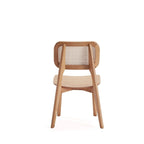 Manhattan Comfort Versailles Square Dining Chair in Black and Natural Cane - Set of 2