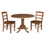 42 Dual Drop Leaf Pedestal Dining Table with Madrid Ladderback Chairs - Dining Set