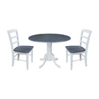 42 Dual Drop Leaf Pedestal Dining Table with Madrid Ladderback Chairs - Dining Set