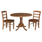 42 Dual Drop Leaf Pedestal Dining Table with Madrid Ladderback Chairs - Dining Set