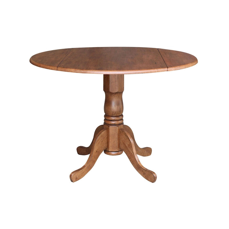42 Dual Drop Leaf Pedestal Dining Table with Madrid Ladderback Chairs - Dining Set