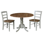 42 Dual Drop Leaf Pedestal Dining Table with Madrid Ladderback Chairs - Dining Set
