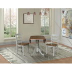 42 Dual Drop Leaf Pedestal Dining Table with Madrid Ladderback Chairs - Dining Set