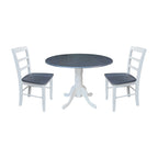 42 Dual Drop Leaf Pedestal Dining Table with Madrid Ladderback Chairs - Dining Set