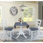 42 Dual Drop Leaf Pedestal Dining Table with Madrid Ladderback Chairs - Dining Set
