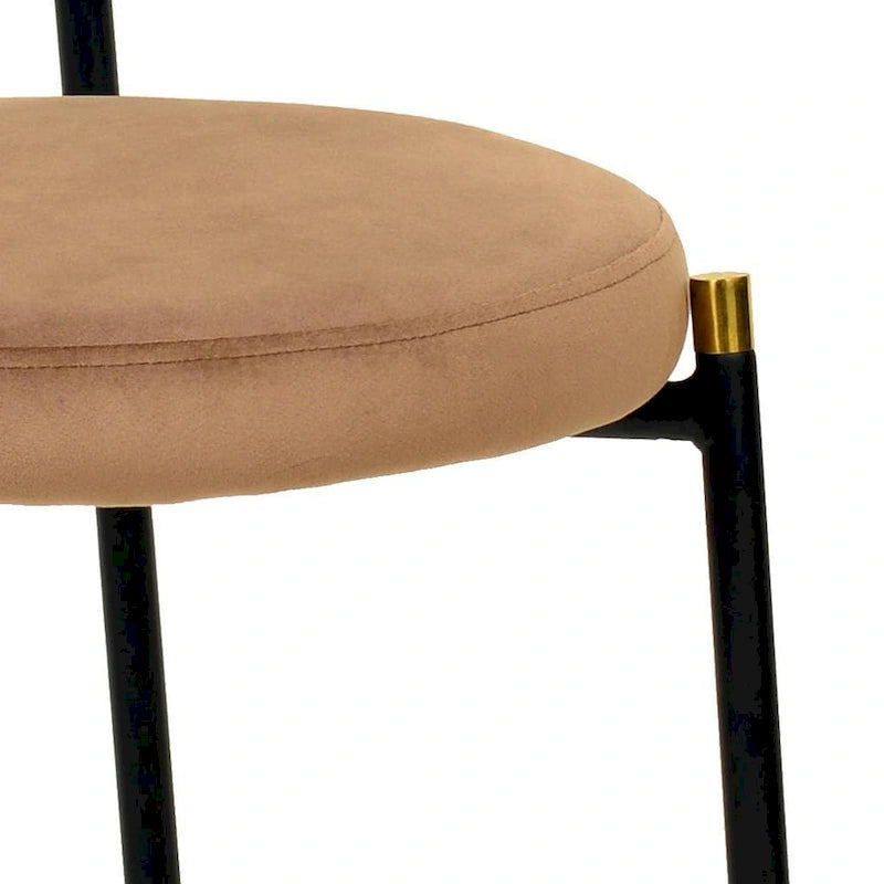 Leisuremod Euston Modern Dining Chair w Upholstered Velvet Seat - Wicker Back Accent Chair for Home Office Living Room & Kitchen