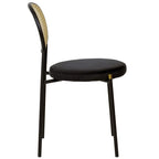 Leisuremod Euston Modern Dining Chair w Upholstered Velvet Seat - Wicker Back Accent Chair for Home Office Living Room & Kitchen