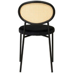Leisuremod Euston Modern Dining Chair w Upholstered Velvet Seat - Wicker Back Accent Chair for Home Office Living Room & Kitchen