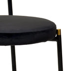 Leisuremod Euston Modern Dining Chair w Upholstered Velvet Seat - Wicker Back Accent Chair for Home Office Living Room & Kitchen