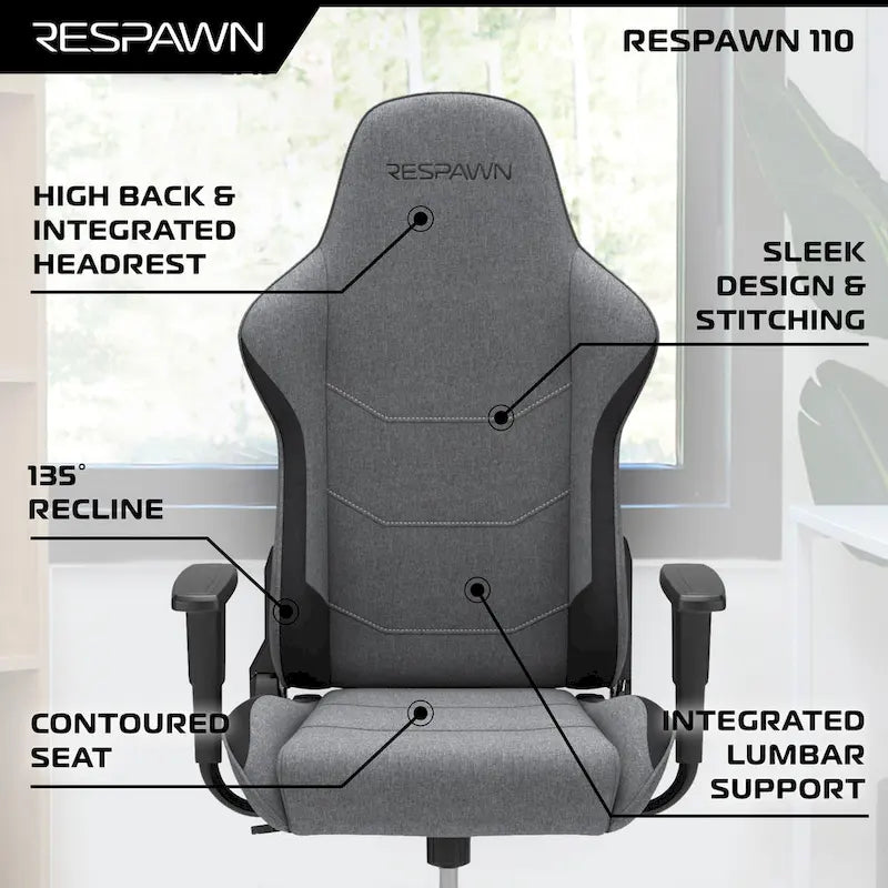 RESPAWN 110 Ergonomic Gaming Chair - Racing Style High Back PC Computer Desk Office Chair
