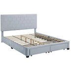 Honeycomb Modern Grey Velvet Headboard Storage Guest Bed by Furniture of America