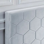 Honeycomb Modern Grey Velvet Headboard Storage Guest Bed by Furniture of America