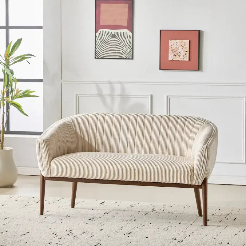 Galena Mid-century Modern Glam Loveseat by Christopher Knight Home