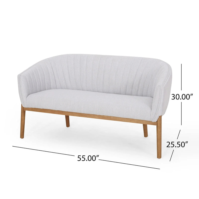 Galena Mid-century Modern Glam Loveseat by Christopher Knight Home