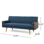 Jalon Mid-century Modern Tufted Fabric Sofa by Christopher Knight Home