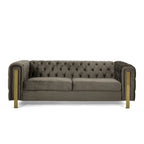 Keyser Modern Glam Tufted Velvet 3 Seater Sofa by Christopher Knight Home - 83.75 L x 34.50 W x 27.25 H