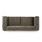 Keyser Modern Glam Tufted Velvet 3 Seater Sofa by Christopher Knight Home - 83.75 L x 34.50 W x 27.25 H