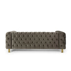 Keyser Modern Glam Tufted Velvet 3 Seater Sofa by Christopher Knight Home - 83.75 L x 34.50 W x 27.25 H