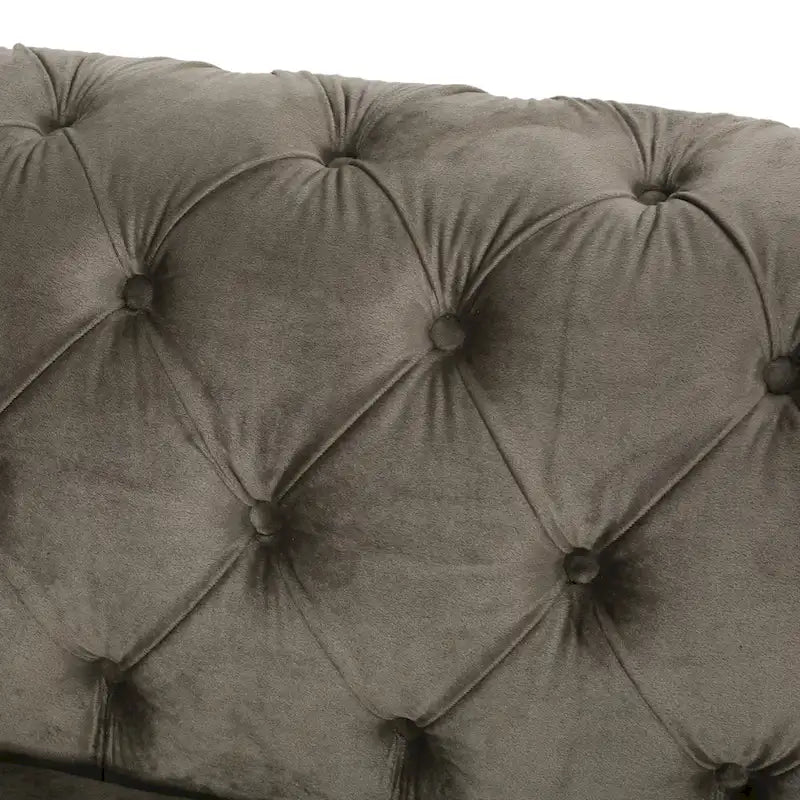 Keyser Modern Glam Tufted Velvet 3 Seater Sofa by Christopher Knight Home - 83.75 L x 34.50 W x 27.25 H