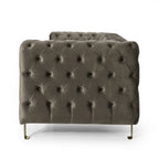 Keyser Modern Glam Tufted Velvet 3 Seater Sofa by Christopher Knight Home - 83.75 L x 34.50 W x 27.25 H