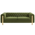 Keyser Modern Glam Tufted Velvet 3 Seater Sofa by Christopher Knight Home - 83.75 L x 34.50 W x 27.25 H
