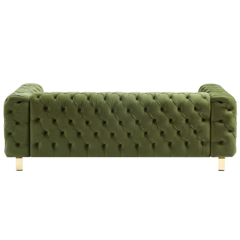 Keyser Modern Glam Tufted Velvet 3 Seater Sofa by Christopher Knight Home - 83.75 L x 34.50 W x 27.25 H