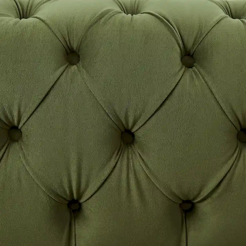 Keyser Modern Glam Tufted Velvet 3 Seater Sofa by Christopher Knight Home - 83.75 L x 34.50 W x 27.25 H