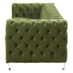 Keyser Modern Glam Tufted Velvet 3 Seater Sofa by Christopher Knight Home - 83.75 L x 34.50 W x 27.25 H