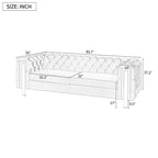 Keyser Modern Glam Tufted Velvet 3 Seater Sofa by Christopher Knight Home - 83.75 L x 34.50 W x 27.25 H