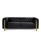 Keyser Modern Glam Tufted Velvet 3 Seater Sofa by Christopher Knight Home - 83.75 L x 34.50 W x 27.25 H