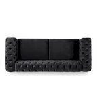 Keyser Modern Glam Tufted Velvet 3 Seater Sofa by Christopher Knight Home - 83.75 L x 34.50 W x 27.25 H