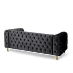 Keyser Modern Glam Tufted Velvet 3 Seater Sofa by Christopher Knight Home - 83.75 L x 34.50 W x 27.25 H