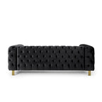 Keyser Modern Glam Tufted Velvet 3 Seater Sofa by Christopher Knight Home - 83.75 L x 34.50 W x 27.25 H