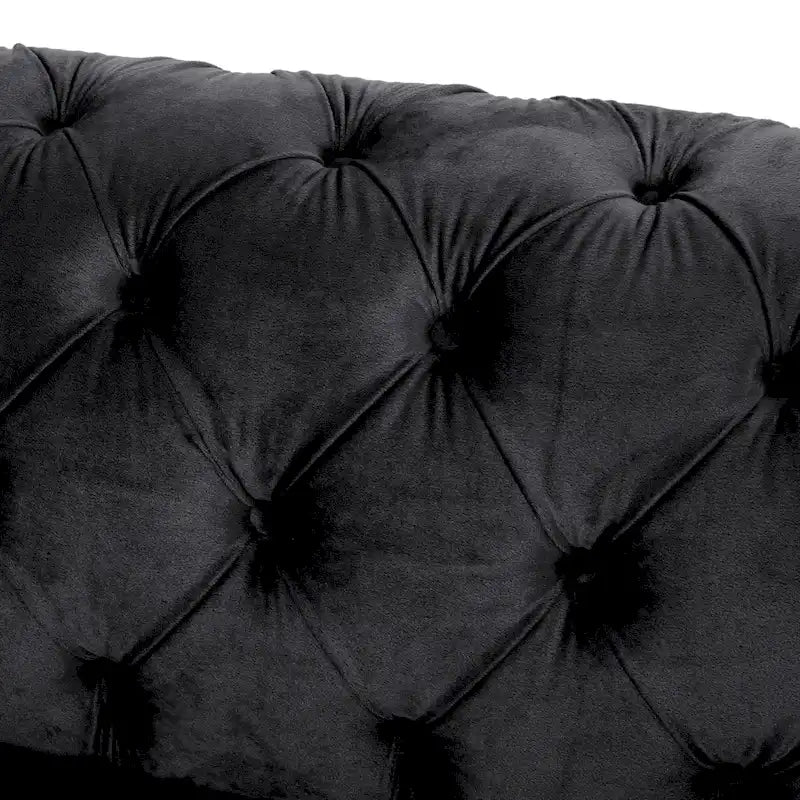 Keyser Modern Glam Tufted Velvet 3 Seater Sofa by Christopher Knight Home - 83.75 L x 34.50 W x 27.25 H