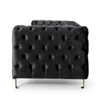 Keyser Modern Glam Tufted Velvet 3 Seater Sofa by Christopher Knight Home - 83.75 L x 34.50 W x 27.25 H