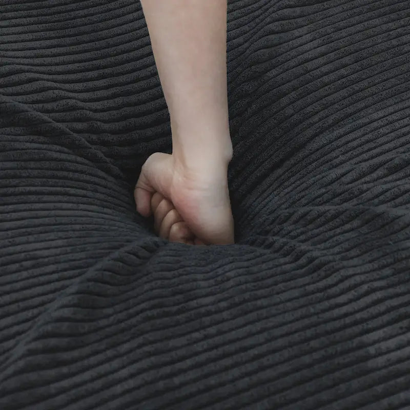 143 inch Sofa Couch- Deep Seat Sofa with 5 Pillows, 3 Seater Couch with Corduroy Fabric, Modern Sofas for Living Room