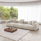 143 inch Sofa Couch- Deep Seat Sofa with 5 Pillows, 3 Seater Couch with Corduroy Fabric, Modern Sofas for Living Room