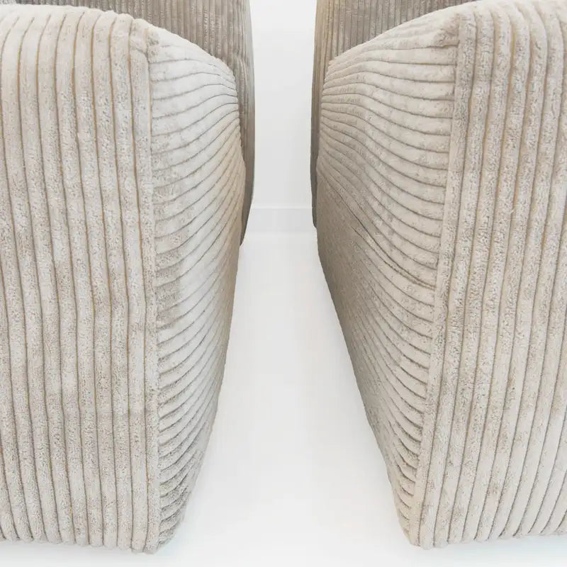 143 inch Sofa Couch- Deep Seat Sofa with 5 Pillows, 3 Seater Couch with Corduroy Fabric, Modern Sofas for Living Room