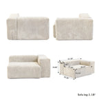 143 inch Sofa Couch- Deep Seat Sofa with 5 Pillows, 3 Seater Couch with Corduroy Fabric, Modern Sofas for Living Room