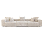 143 inch Sofa Couch- Deep Seat Sofa with 5 Pillows, 3 Seater Couch with Corduroy Fabric, Modern Sofas for Living Room