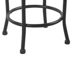 Metal Counter Stool with Swivelling Fabric Padded Seat, Gray and Black