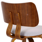 Mid-Century Fabric and Wood 26 Counter Stool with Swivel