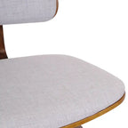 Mid-Century Fabric and Wood 26 Counter Stool with Swivel