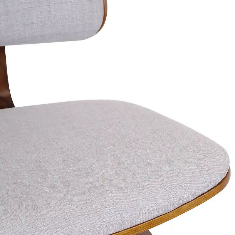 Mid-Century Fabric and Wood 26 Counter Stool with Swivel