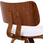 Mid-Century Fabric and Wood 26 Counter Stool with Swivel