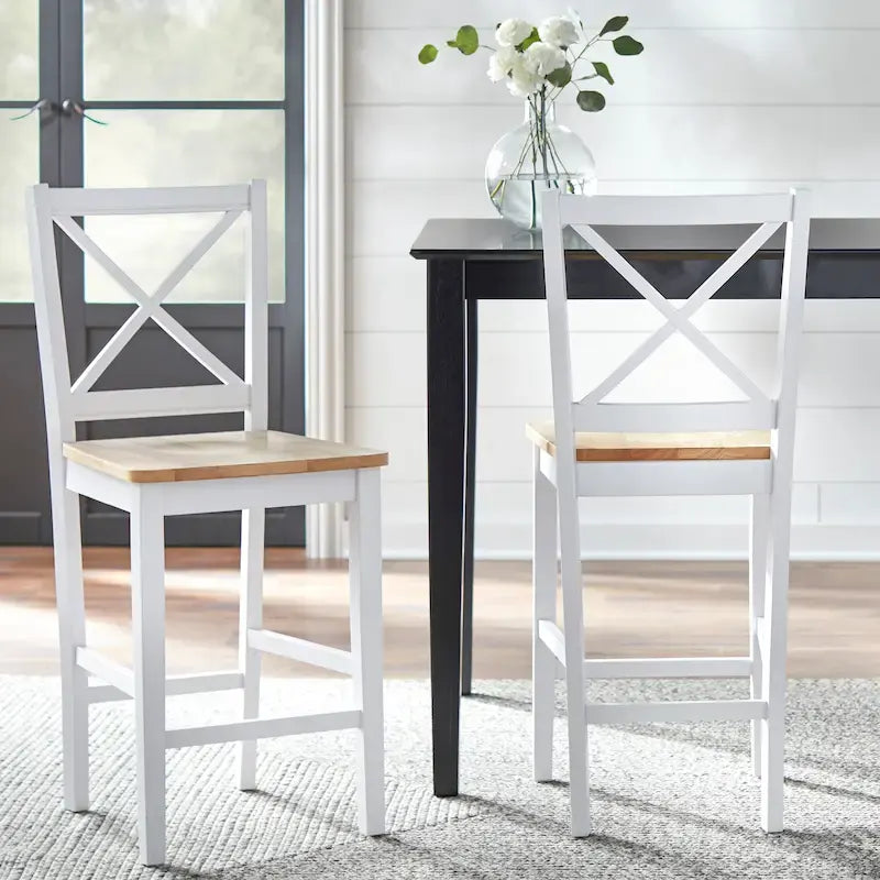 Virginia Cross Back 24-inch Stool (Set of 2)